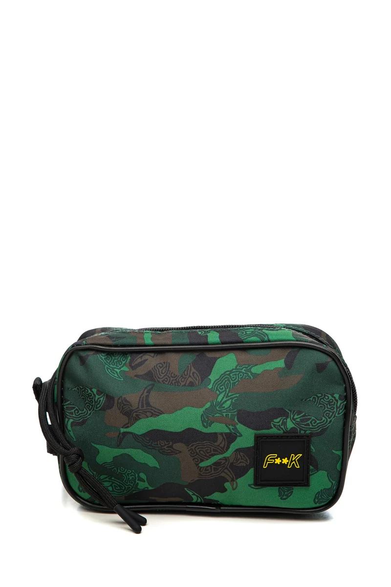 Pochette Effek Men's Cosmetic Da Uomo Fantasia Camouflage E Tartarughe Verde Bandiera Verde Foresta Nero In Poliestere