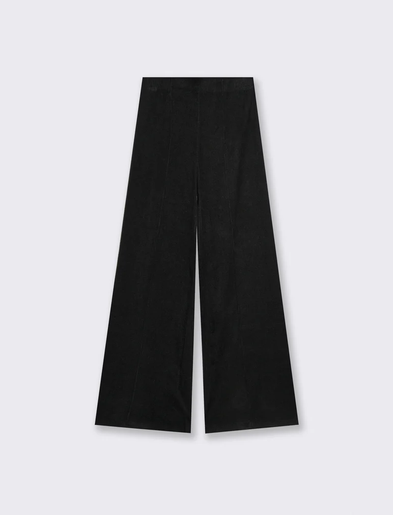 Pantalone palazzo in maglia - Nero