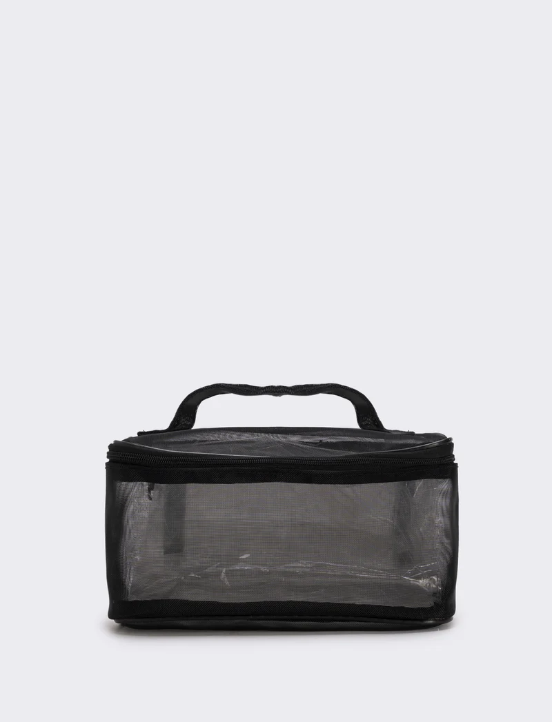 Beauty case in rete elegante - Nero
