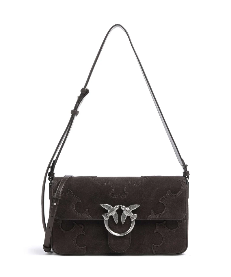 Pinko Love One Classic Slouchy Borsa a spalla marrone/chicco di caffe/old silver