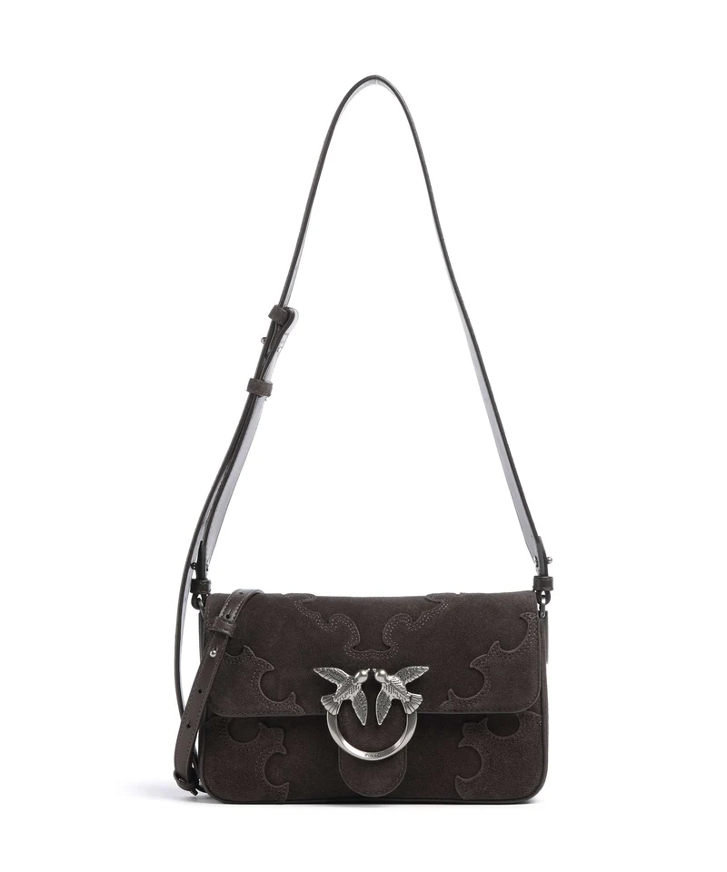 Pinko Love One Mini Slouchy Borsa a tracolla marrone/chicco di caffe/old silver