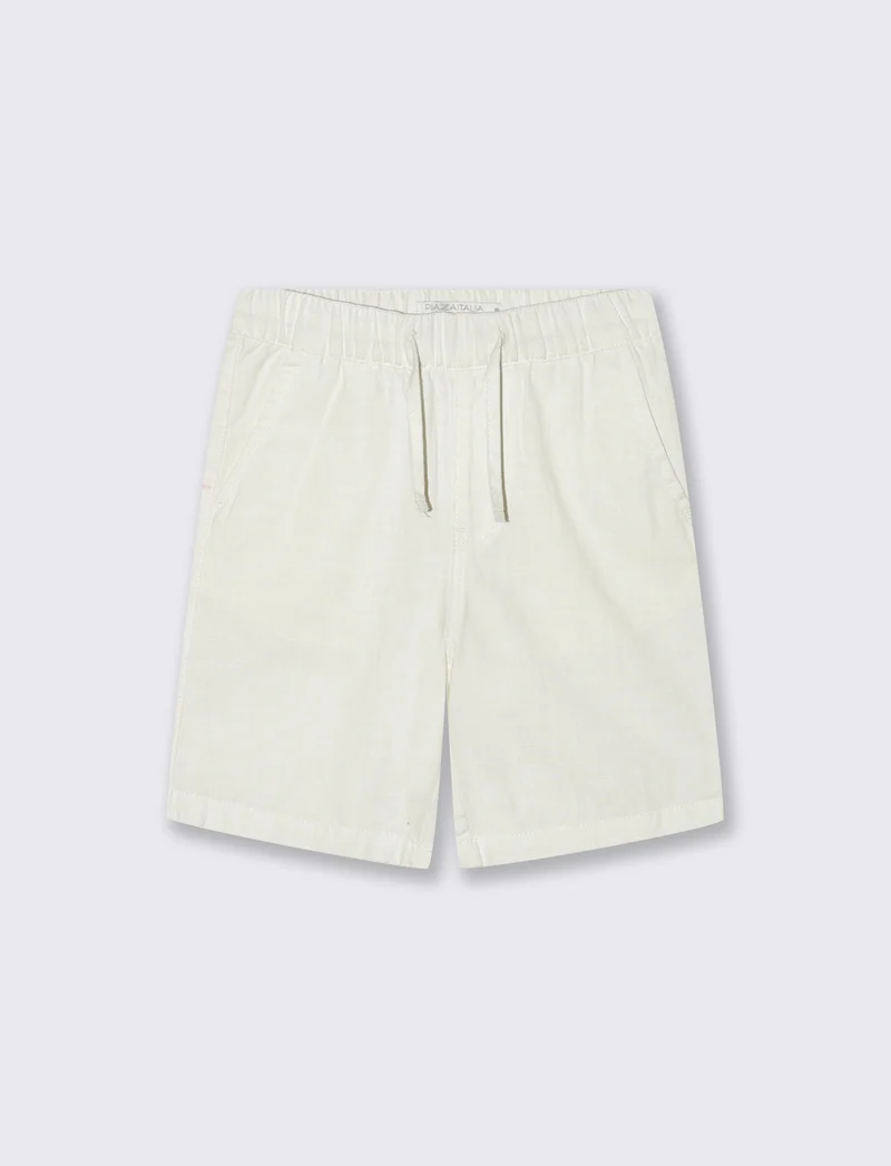 Bermuda in misto lino - Crema