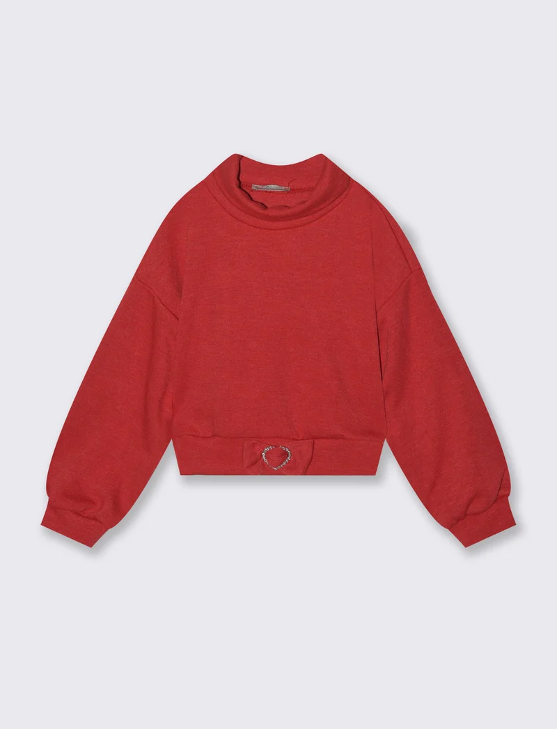 Maglia collo alto da bambina - Rosso