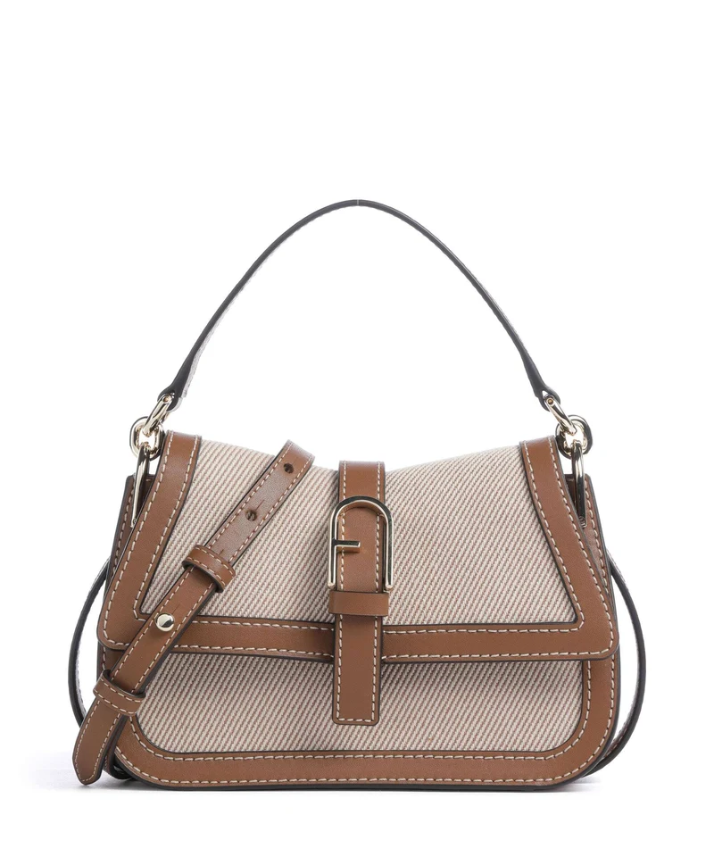 Furla Flow Mini Borsa a mano toni cognac
