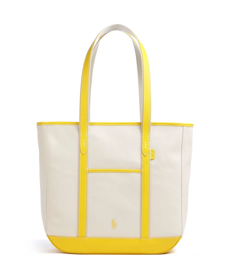 Polo Ralph Lauren Canvas Medium Borsa shopper ecru/racing yellow