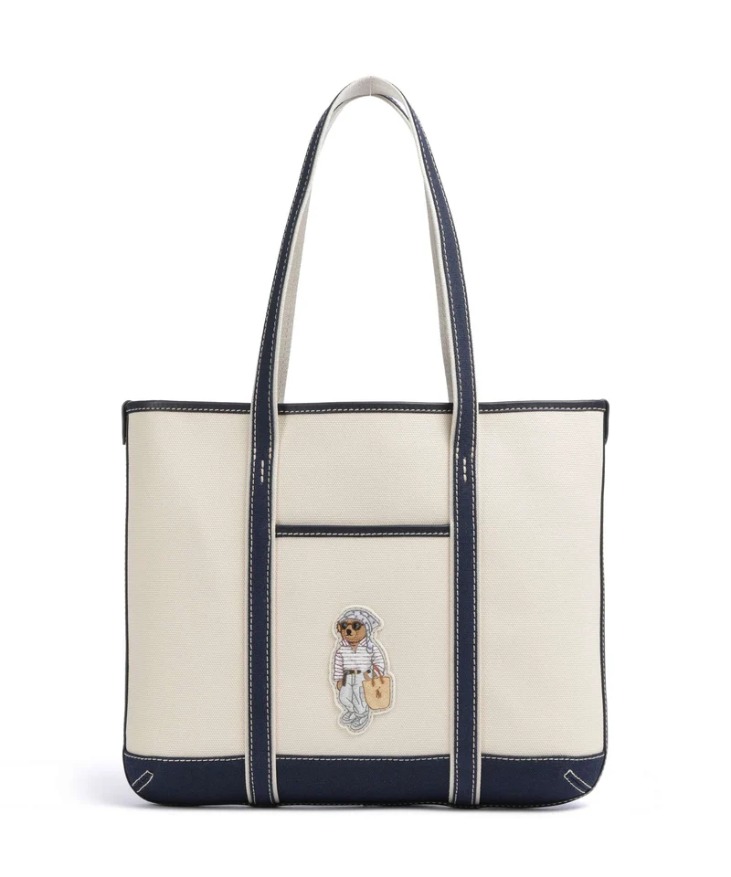 Polo Ralph Lauren Canvas Small Borsa shopper ecru/newport navy
