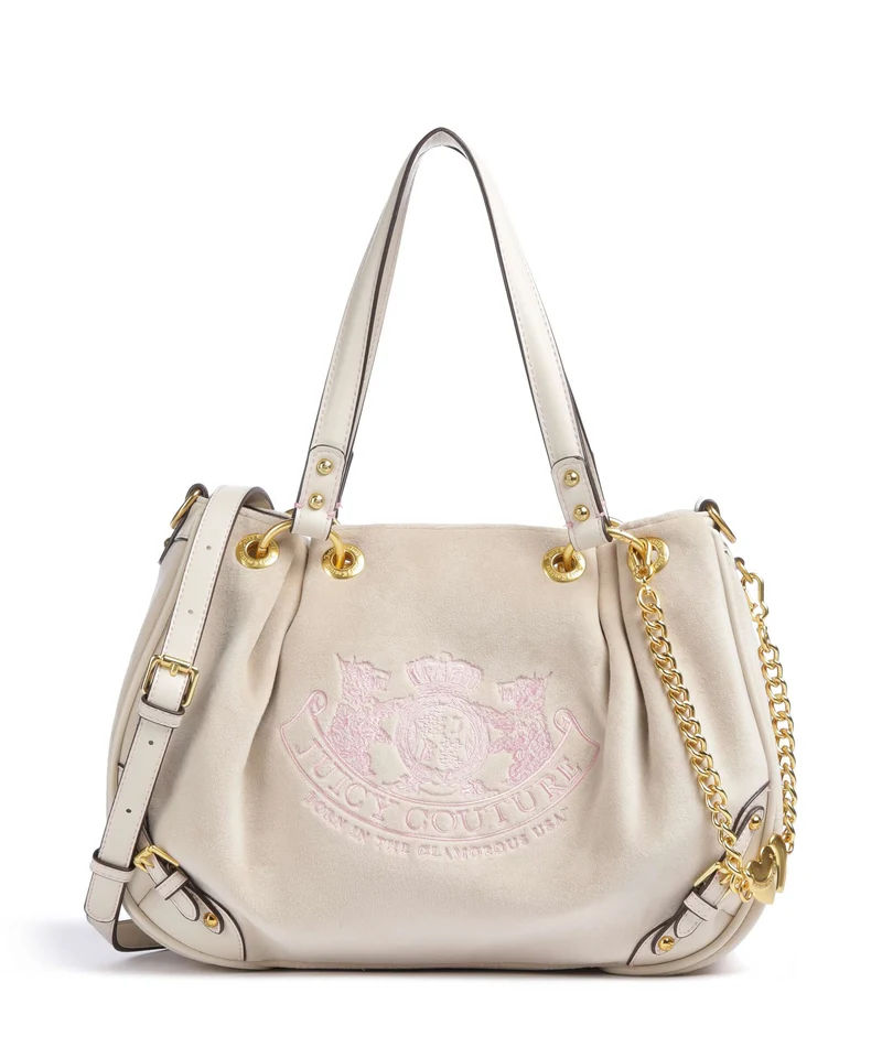 Juicy Couture Twig Narrative Velvet M Borsa hobo marshmallow