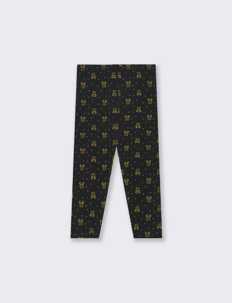 Leggings all over stampa in pasta - Nero