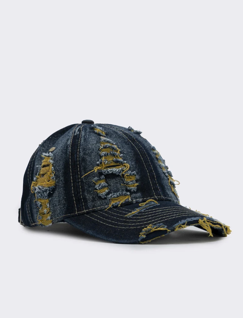 Cappello baseball con frange colorate - Giallo