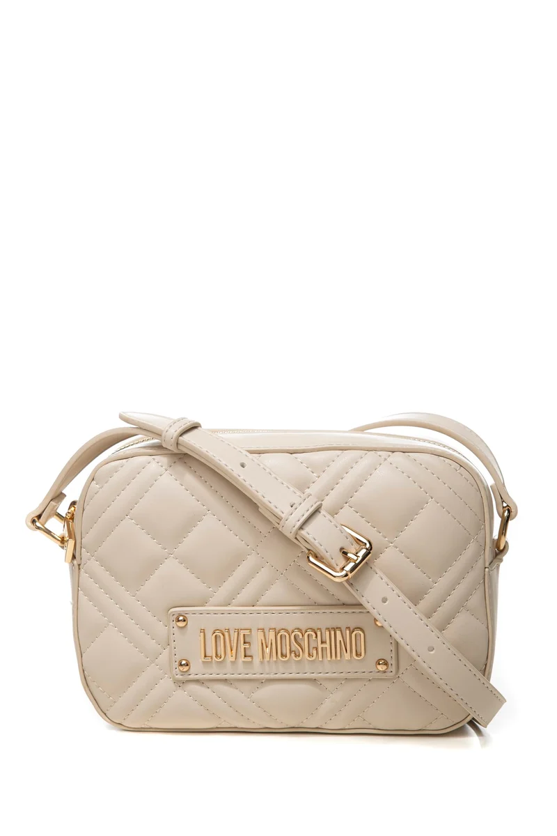 Borsa Love Moschino Quilted Pu Cb Gold Da Donna Panna In Poliuretano