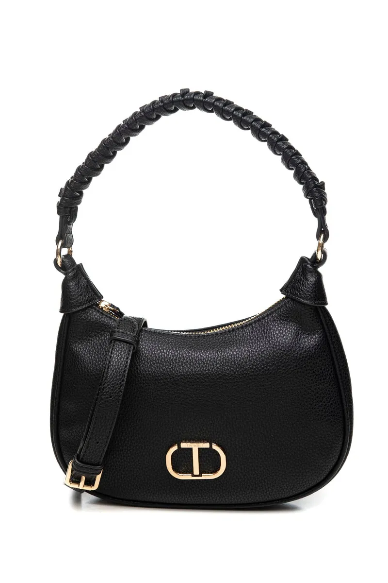 Borsa Twinset Hb Braided Handle S Da Donna Nera In Poliuretano