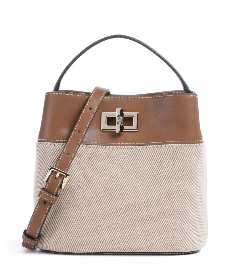 Furla Amelia Mini Borsa a secchiello toni cognac
