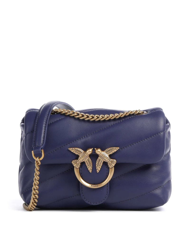 Pinko Love Puff Baby Borsa a spalla viola/antique gold