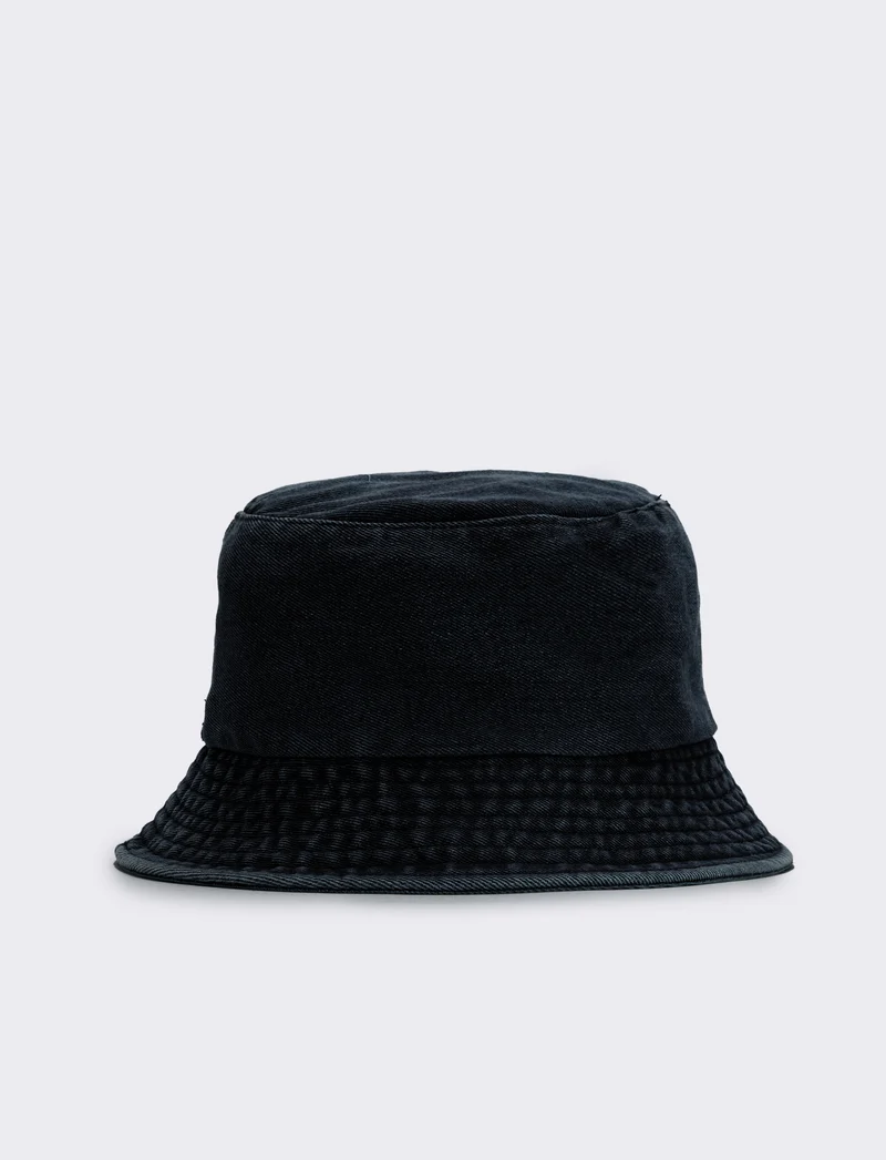 Cappello pescatore in denim - Nero