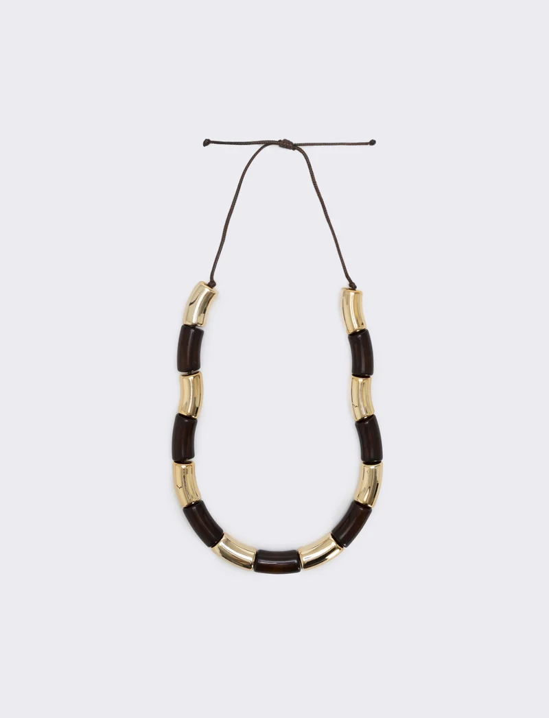 Collana in pietra e metallo - Moro