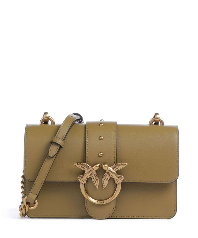 Pinko Love One Mini Borsa a tracolla verde canguro/antique gold