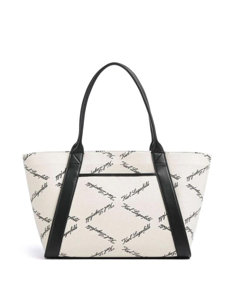 Karl Lagerfeld K/Ville Small Borsa shopper natural canvas/black