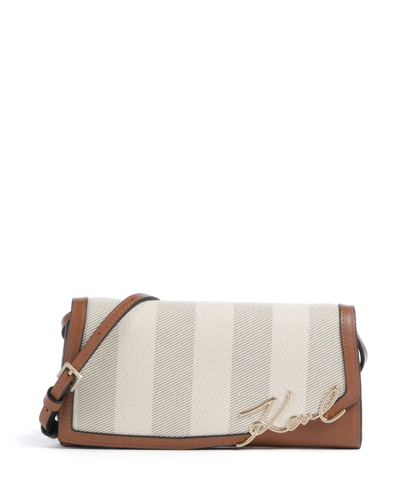 Karl Lagerfeld K/Signature Mini Borsa a tracolla natural canvas/tan