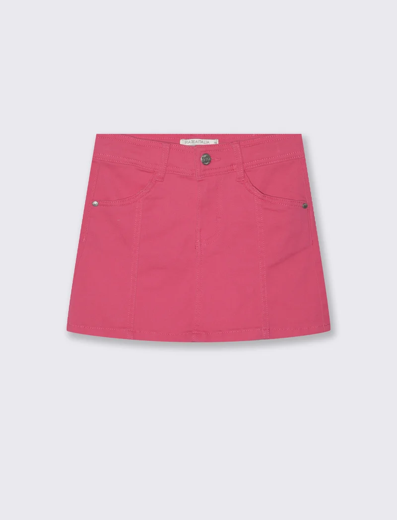 Gonna elastica con tasche e pinces - Fuxia