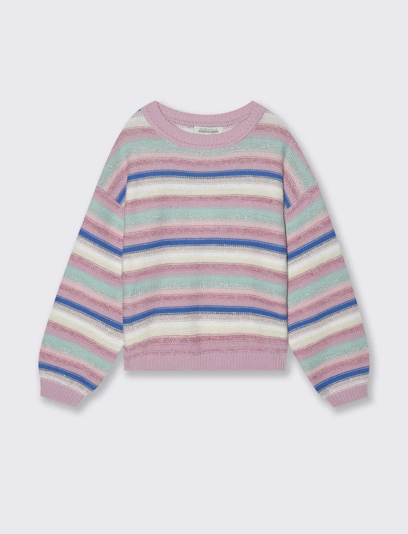 Maglia multicolor in cotone per bambina - Multicolore