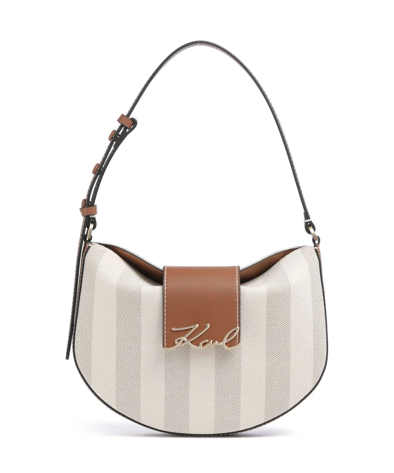 Karl Lagerfeld K/Signature Borsa a spalla natural canvas/tan