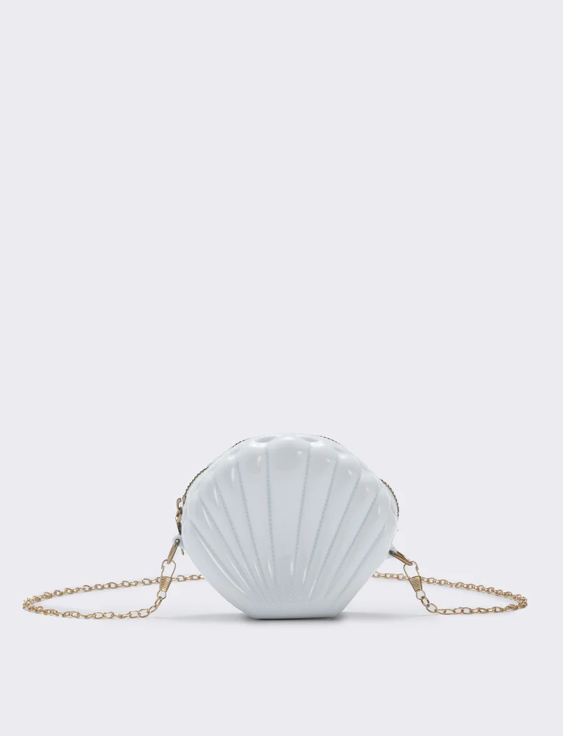 Borsetta conchiglia in PVC per bambina - Bianco