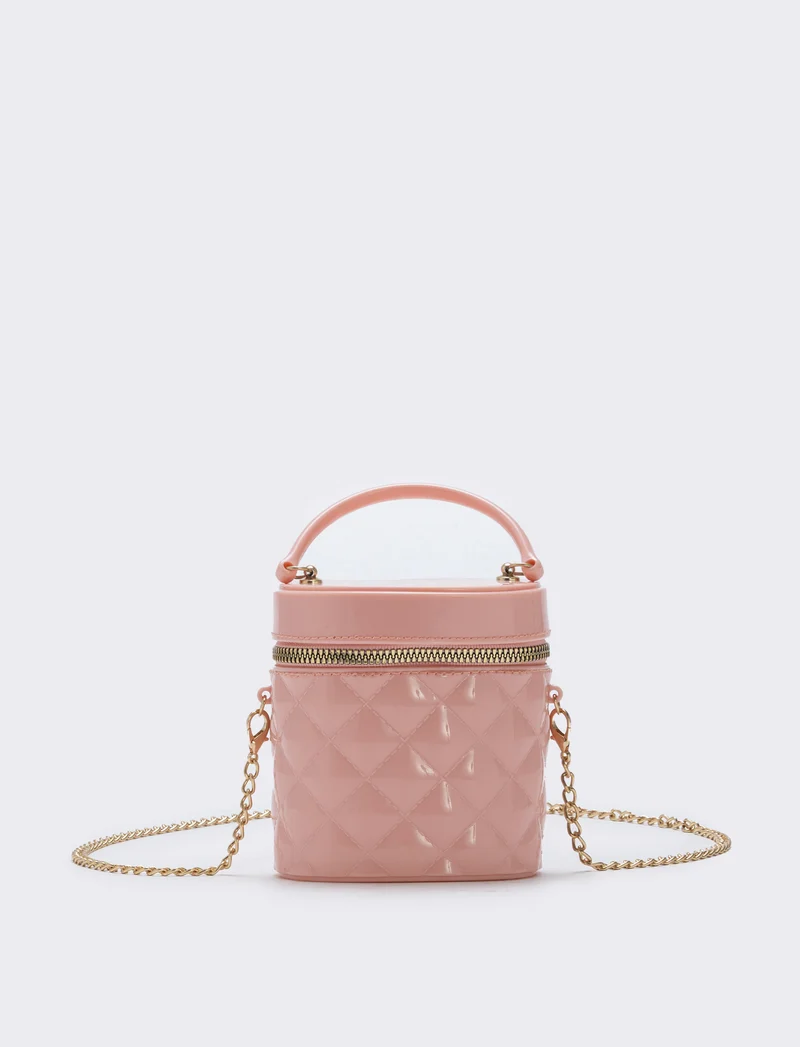 Borsetta bauletto bambina trapuntato PVC - Rosa