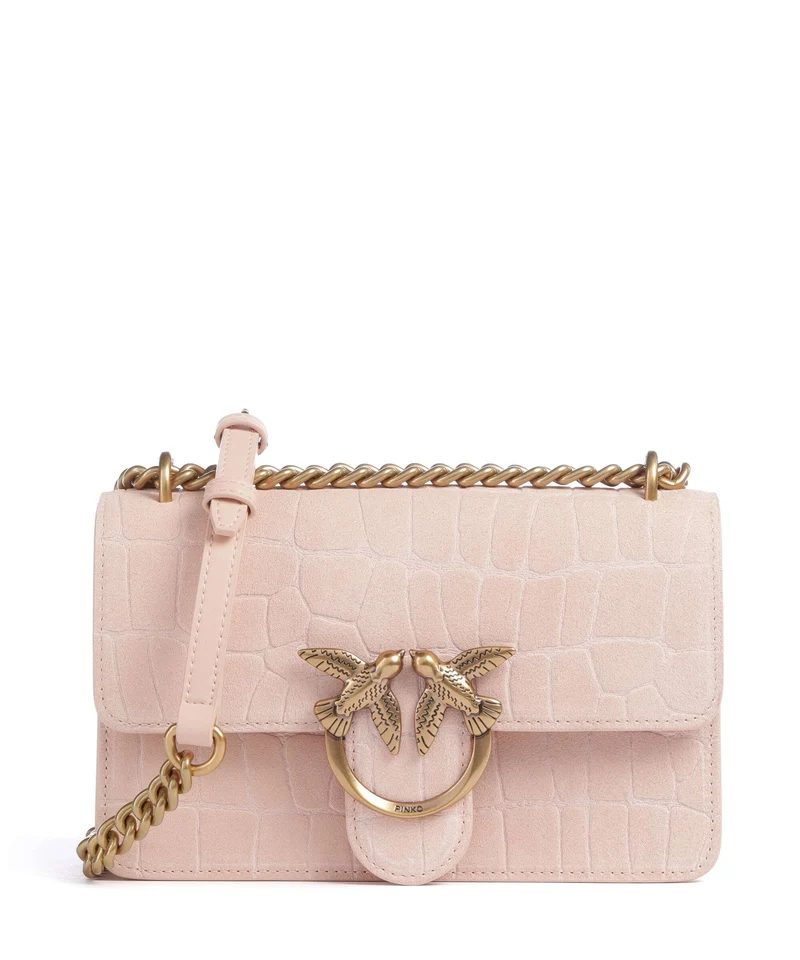 Pinko Love One Mini Borsa a spalla light pink/antique gold