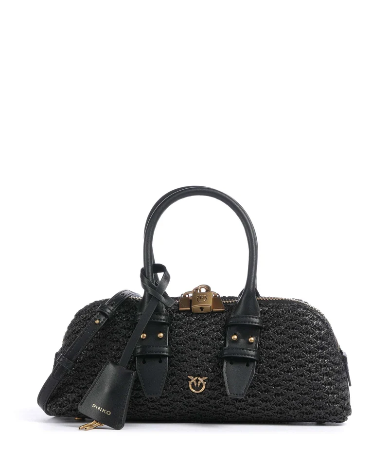 Pinko Bowling Horizontal Borsa a mano nero/antique gold