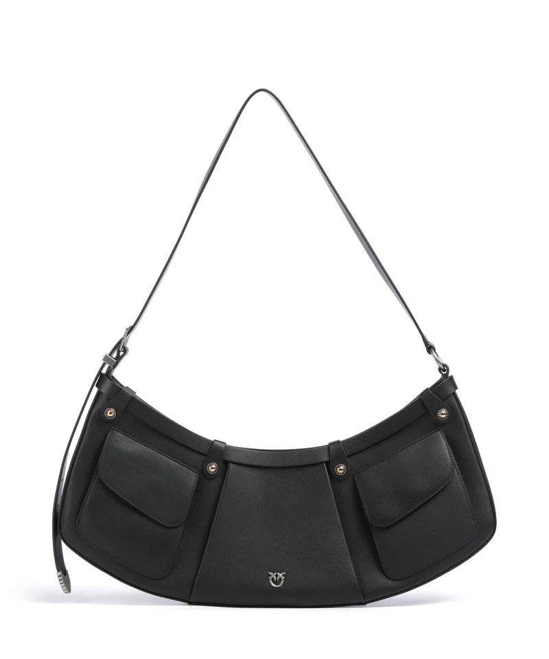 Pinko Pocket Borsa a spalla nero/old silver