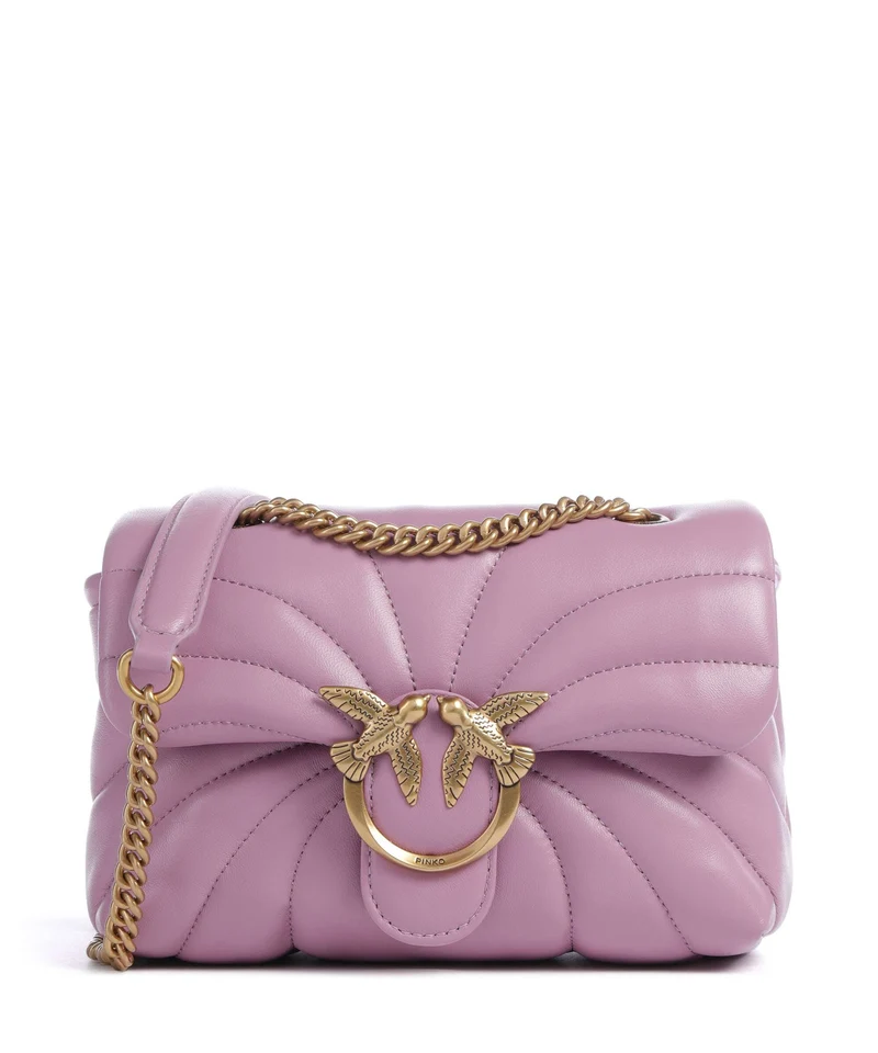 Pinko Love Puff Mini Borsa a spalla lilla/antique gold