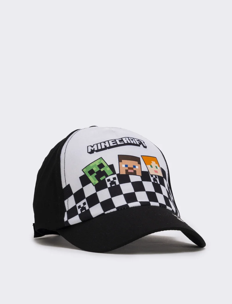 Cappello baseball Minecraft per bambino - bianco/nero