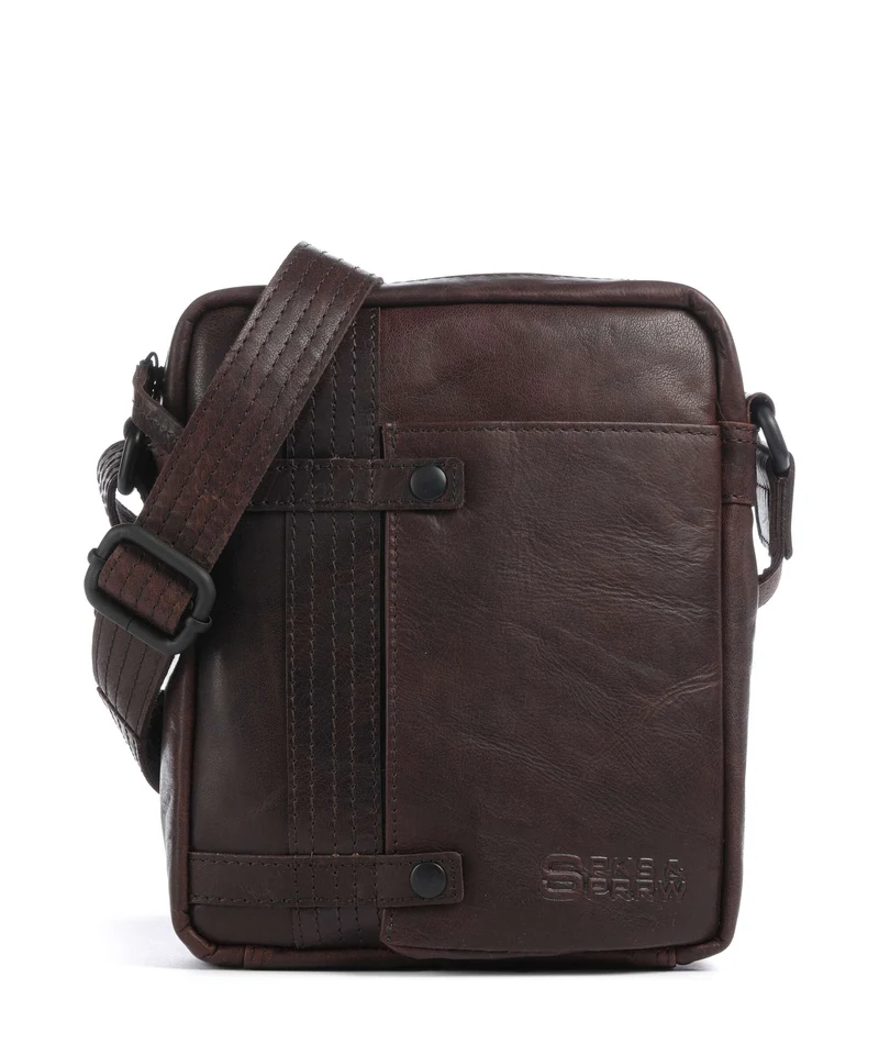 Spikes & Sparrow Bronco Benn Borsa a tracolla dark brown