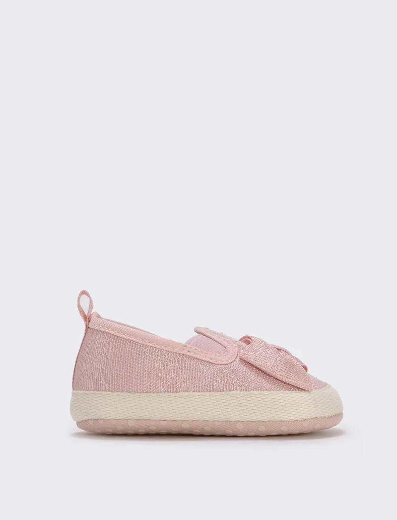 Slip-on effetto laminato rosa con fiocco - Rosa