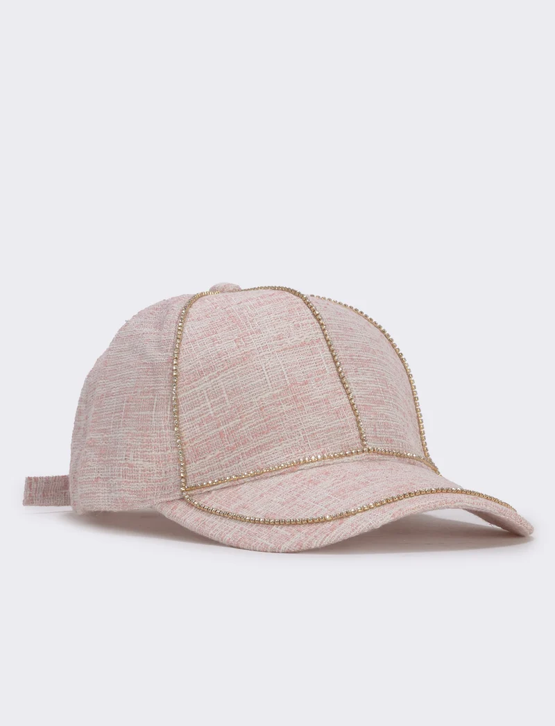 Cappello baseball con strass - Rosa
