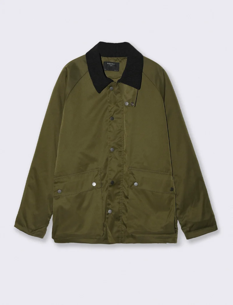 Giacconcino Avventura con Collo a Contrasto - Verde