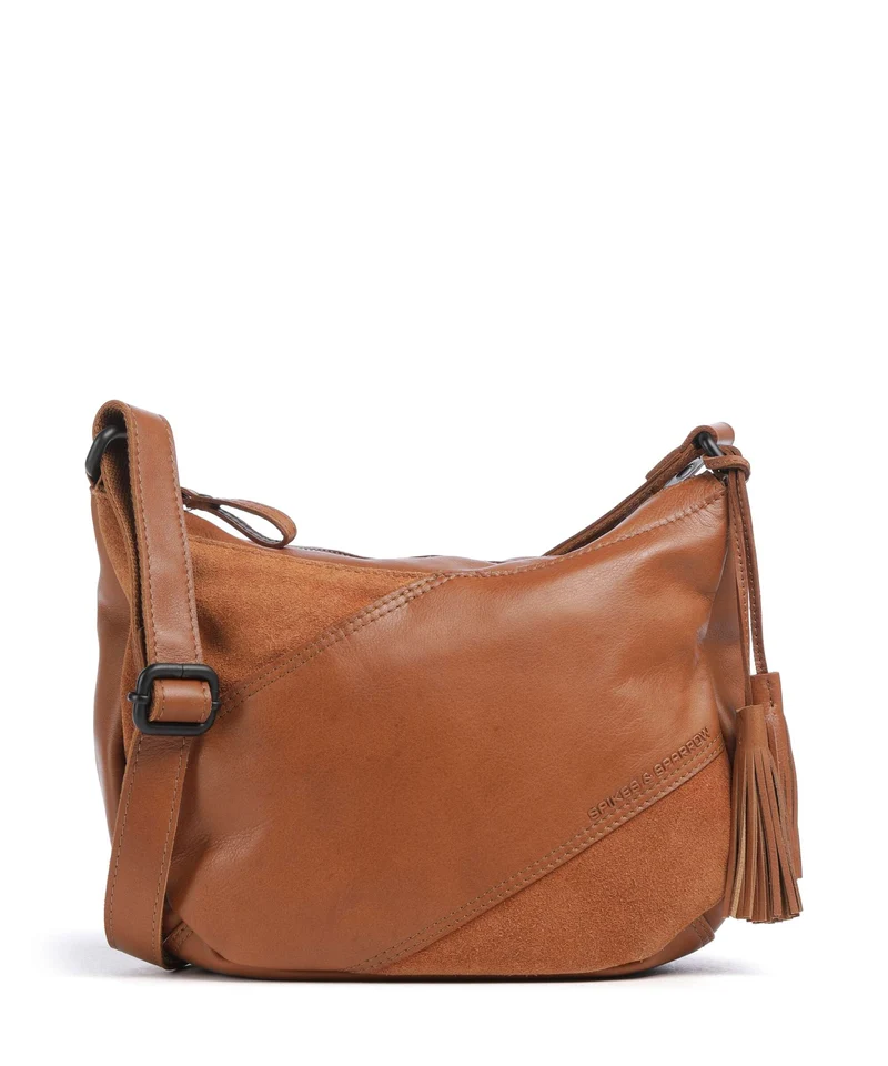 Spikes & Sparrow Suede Mix Lorain Borsa a tracolla brandy