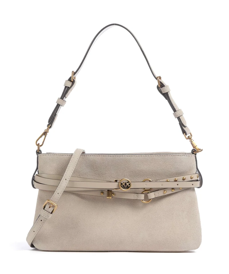Pinko Belt Mini Borsa a spalla beige/grigio fumo/antique gold