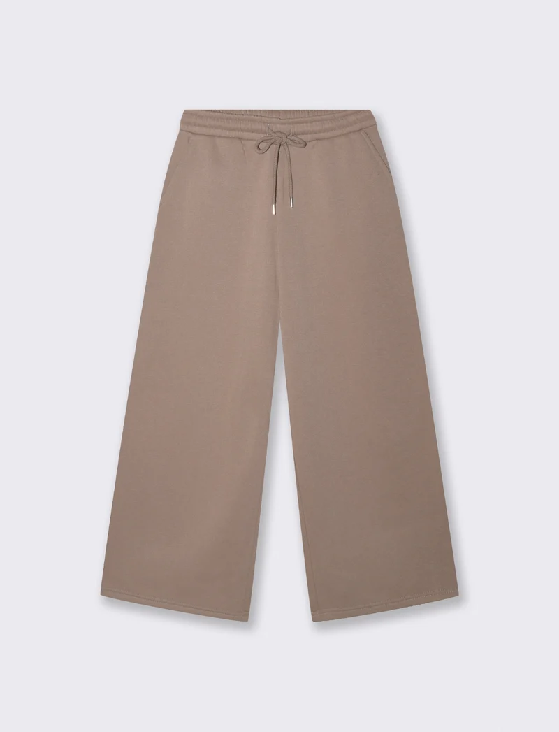 Jogger Culotte con Coulisse in Vita - Grigio tortora