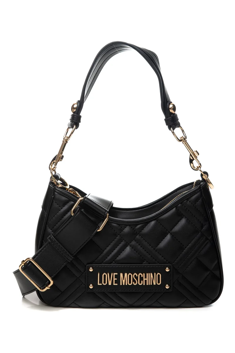 Borsa Love Moschino Quilted Pu Hb Gold Da Donna Nera In Poliuretano