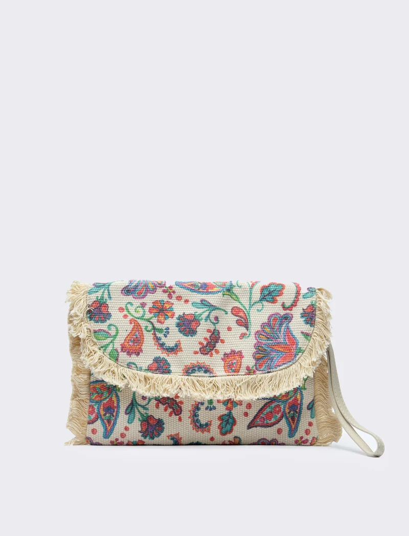 Pochette donna etnica con tracolla - Multicolore