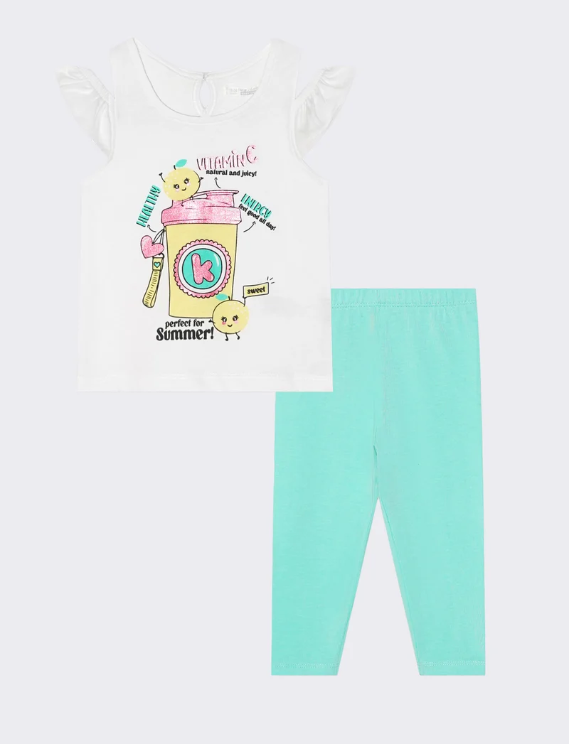 Set due pezzi con stampa per look quotidiani - Bianco