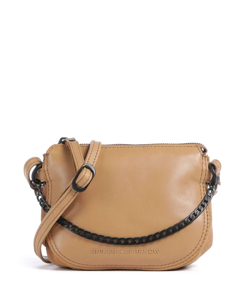 Spikes & Sparrow Suede Mix Delaine Borsa a tracolla camel