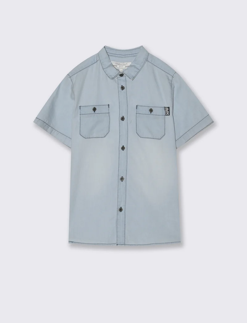 Camicia in denim mezza manica estiva - Denim chiaro