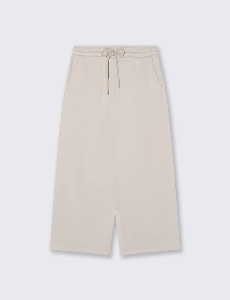 Jogger Culotte con Coulisse in Vita - Beige grano