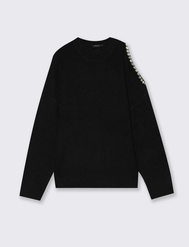 PULLOVER CON CUT-OUT - Nero