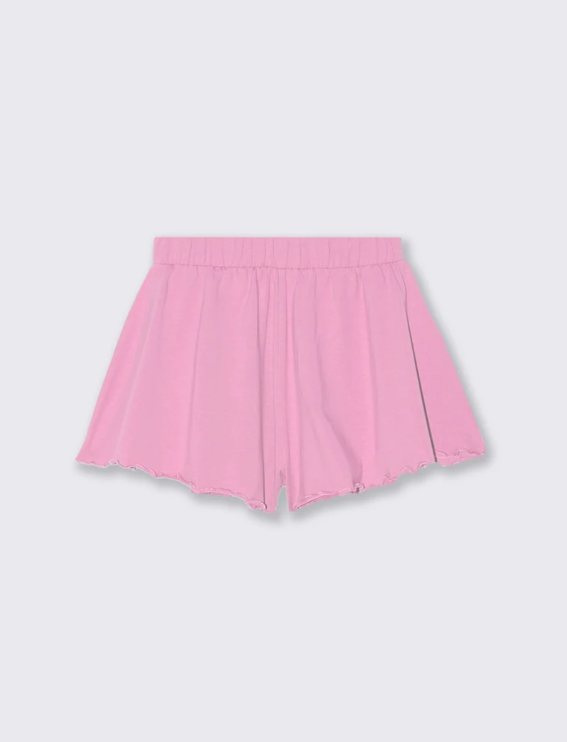 Shorts in jersey elastico svasati - Rosa