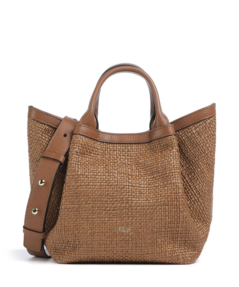 Abro Raffia Intreccio Essential Small Borsa a mano caramel/cognac