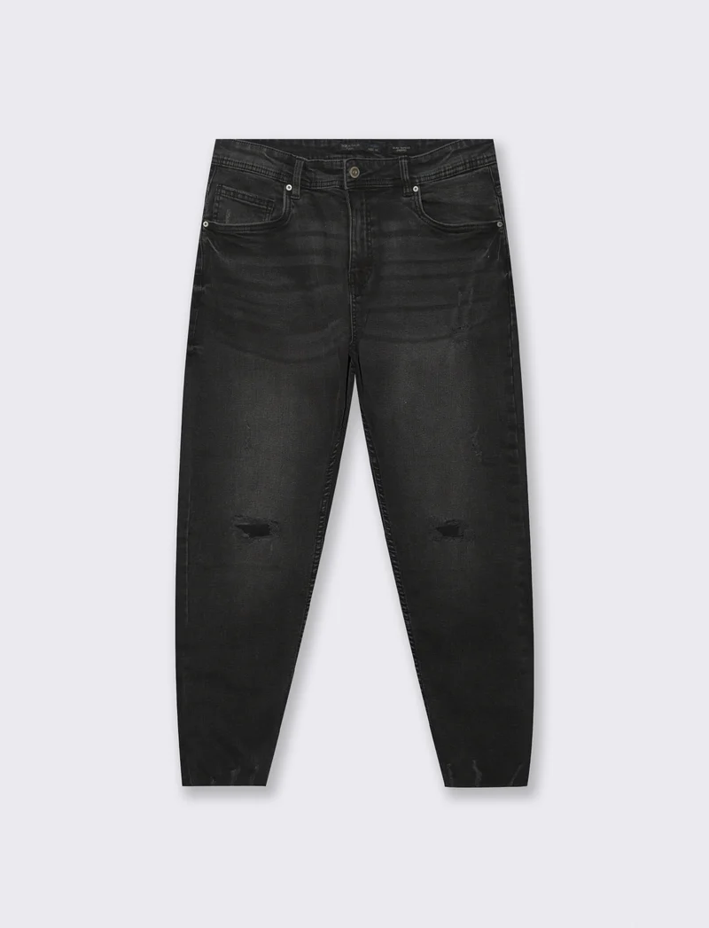 JEANS SLIM TAPERED CROPPED FIT - Nero