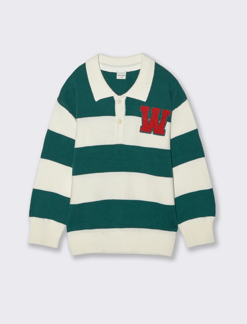 Maglioncino polo rigato oversize sportivo - Righe